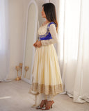 Ready To Wear White Heavy Bangalori Embroidery Anarkali With Koti Pant And Dupatta