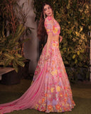 Ready To Wear Multicolor Soft Net Lehenga Choli With Dupatta