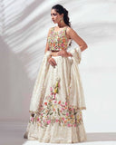 Exclusive White Heavy Georgette Embroidery Lehenga Blouse With Dupatta