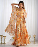 Premium Yellow Soft Georgette Embroidery Plazzo Shrug With Blouse
