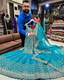 Exclusive Teal Green Fabric: Chanderi Silk Embroidery Plazo Kurti Suit With Dupatta