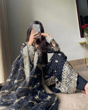 Exclusive Black Georgette Embroidered Pakistani Suit With Dupatta