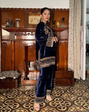 Exclusive Neavy Blue Blue Embroidered Pant Suit With Dupatta