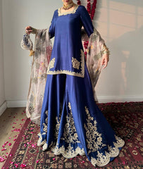 Ready To Wear Chinon Silk Embroidery Work Pakistani Suit With Dupatta