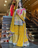 Exclusive Mustard Soft Georgette Gharara Suit With Dupatta