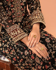 Black Georgette Sequence Work Pant Suit With Dupatta