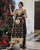 Soft Georgette Embroidery Work Pakistani Pant Suit With Dupatta