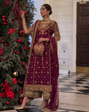 Soft Georgette Embroidery Work Pakistani Pant Suit With Dupatta