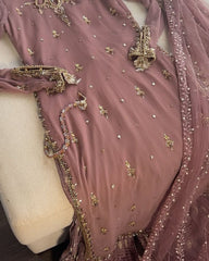 Mauve Soft Georgette Sequence Work Palazo Suit With Dupatta