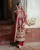 Exclusive Red Soft Georgette Sequence Work Pakistani Suit With Dupatta