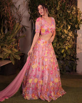 Ready To Wear Multicolor Soft Net Lehenga Choli With Dupatta