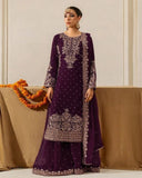 Exclusive Red Blue Brown Soft Georgette Embroidery Palazo Kurti With Dupatta