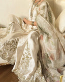 Ready To Wear White Chinon Silk Embroidery Top Bottom With Dupatta