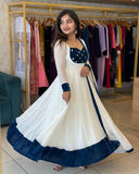 Ready To Wear White Fendy Silk Embroidery Anarkali Suit With Dupatta