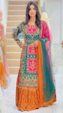 Festive Special Elegant Green Embroidered Sharara Suit with Dupatta