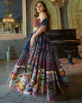 Navratri Special Neavy Blue Butter Silk Embroidery Work Lehenga Choli With Dupatta