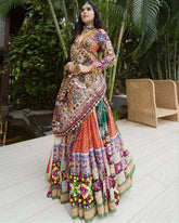 Navratri Special Multi Muslin Cotton Digital Printed Lehenga Choli With Dupatta