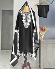 Ready To Wear Multi Soft Georgette Embroidery Work Pakistani Suit With Dupatta