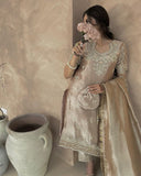 Exclusive Gold Silk Pant Kurti With Dupatta