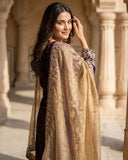 Exclusive Purple Chinon Silk Palazo Kurti With Dupatta