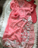 Ready To Wear Blush Pink Pakistani Suit Orgnza Silk Cut Work & Real Mirror Work