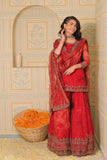 Exclusive Elegant Red Embroidered Sharara Suit with Dupatta