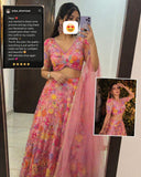 Ready To Wear Multicolor Soft Net Lehenga Choli With Dupatta