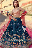 Morpinch-Pink Muslin Cotton Multi Printed Lehenga Choli With Dupatta