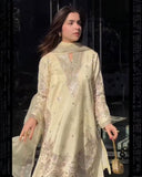 Ready To Wear White Natural Crep Silk Embroidery Palazo Kurti With Dupatta