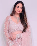 Exclusive Pink Soft Net Embroidery Saree With Blouse