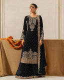 Exclusive Pink Black Blue Purple Soft Georgette Embroidery Palazo Kurti With Dupatta
