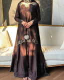Exclusive Brown Natural Crep Silk Embroidery Farshi Salwar Suit With Dupatta
