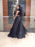 Designer Black Satin Silk Sequence Work Lehenga Choli With Dupatta