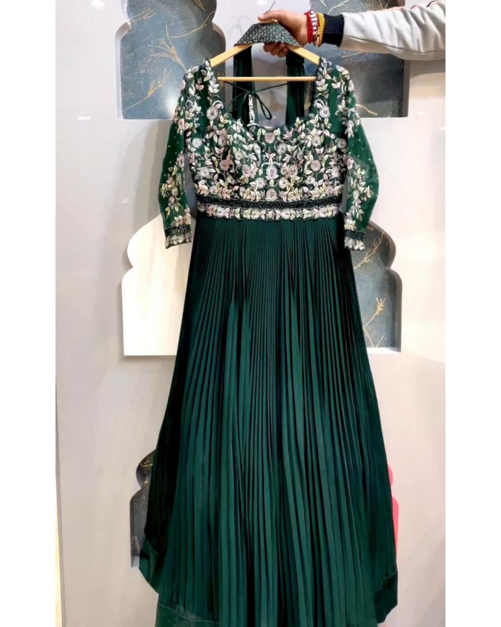 Designer Pure Georgette Embroidery Work Anarkali Gown With Dupatta