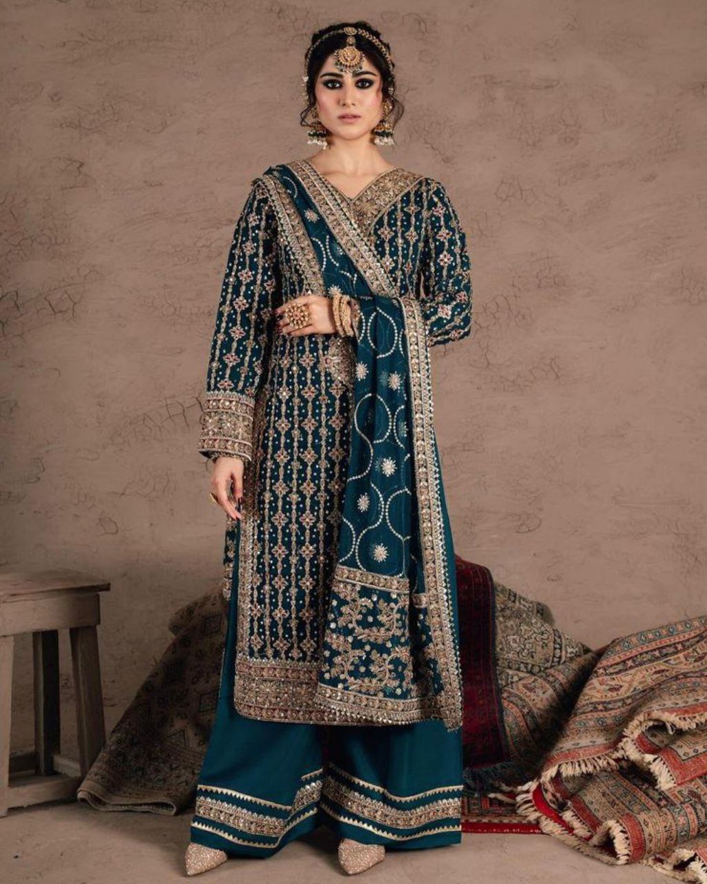 Premium Teal Green Festive Wear Pakistani Suit with Dupatta