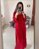 Ready To Wear Red Black Green Blue Purple Chikankari Kurti Palazo With Dupatta