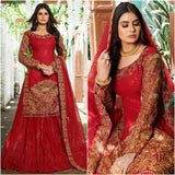 Designer Red Embroidered Lehenga Choli with Dupatta
