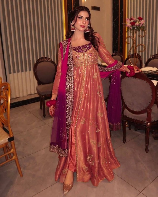 Ready To Wear Blush Pink Ultra Soft Fendy Silk Embroidery Anarkali Pant With Dupatta