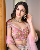 Ready To Wear Multi Color Chinon Silk Lehenga Choli With Dupatta