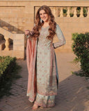 Exclusive Sage Green Soft Georgette Embroidery Palazo Kurti With Dupatta