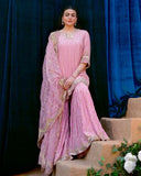 Ready To Wear Pink Turkish Crush Silk Sharara Kurti With Dupatta