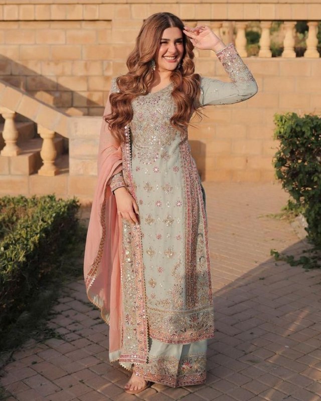 Exclusive Sage Green Soft Georgette Embroidery Palazo Kurti With Dupatta