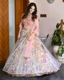 Ready To Wear Multi Color Chinon Silk Lehenga Choli With Dupatta