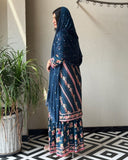 Exclusive Blue Silk Printed Sharara Suit With Dupatta
