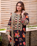 Ready To Wear Black & Green Chinon Silk Sequence Work Pakistani Suit With Dupatta