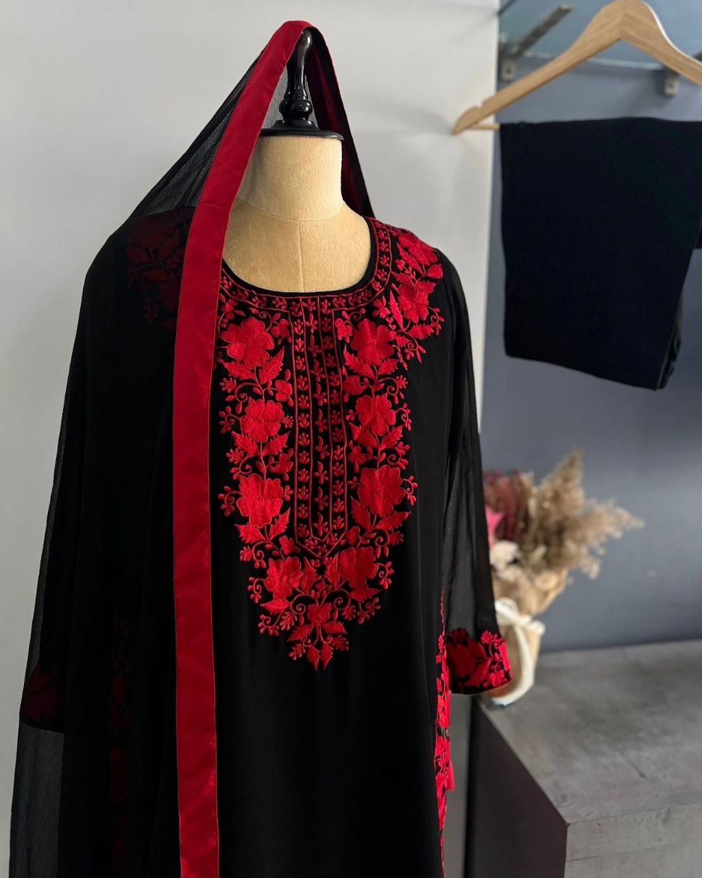 Ready To Wear Multi Soft Georgette Embroidery Work Pakistani Suit With Dupatta