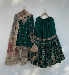 Ready To Wear Chinon Silk Embroidery Work Pakistani Suit With Dupatta