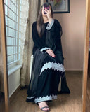 Exclusive Black Premium Velvet Embroidery Palazo Kurti With Dupatta