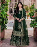 Exclusive Velvet Embroidery Work Farshi Lehenga Suit With Dupatta