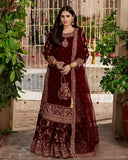Exclusive Velvet Embroidery Work Farshi Lehenga Suit With Dupatta